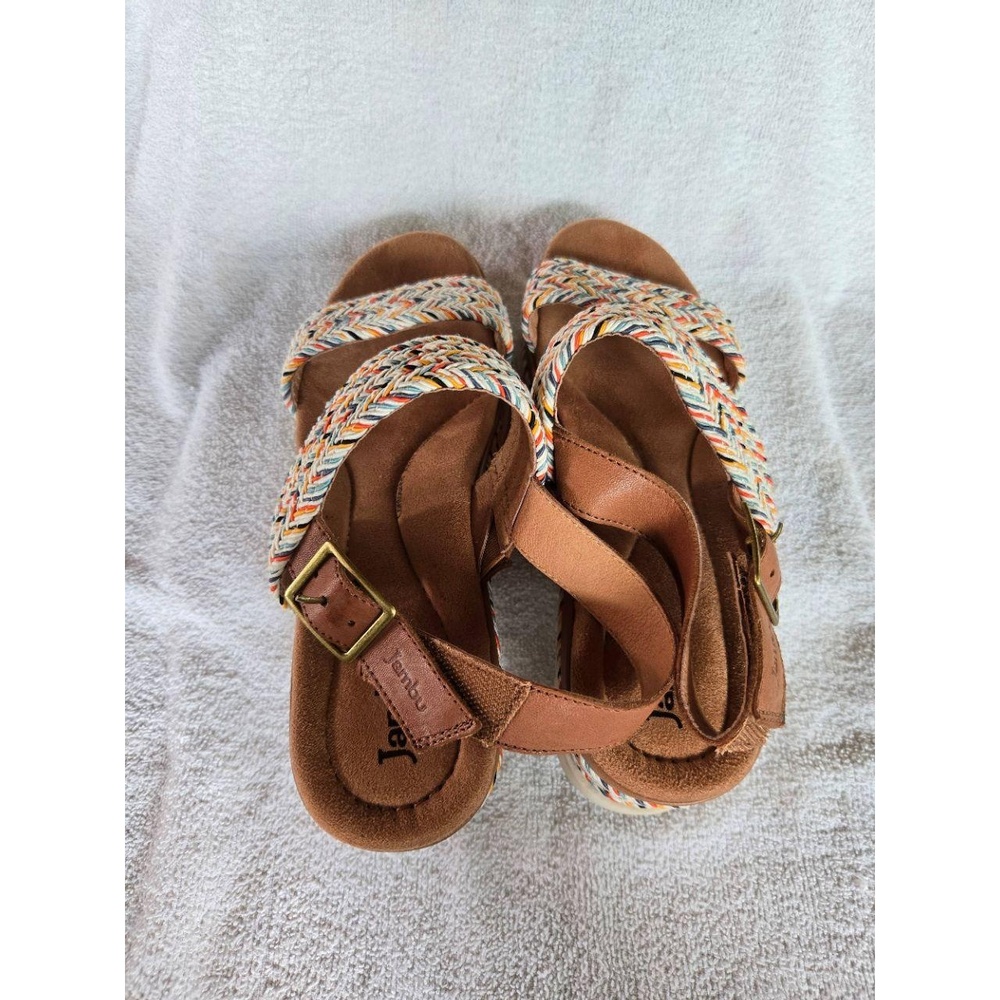 Jambu Destiny Sandals 8.5M Multicolor Wedge Braided Straps Chunky Sole Boho - Picture 8 of 9